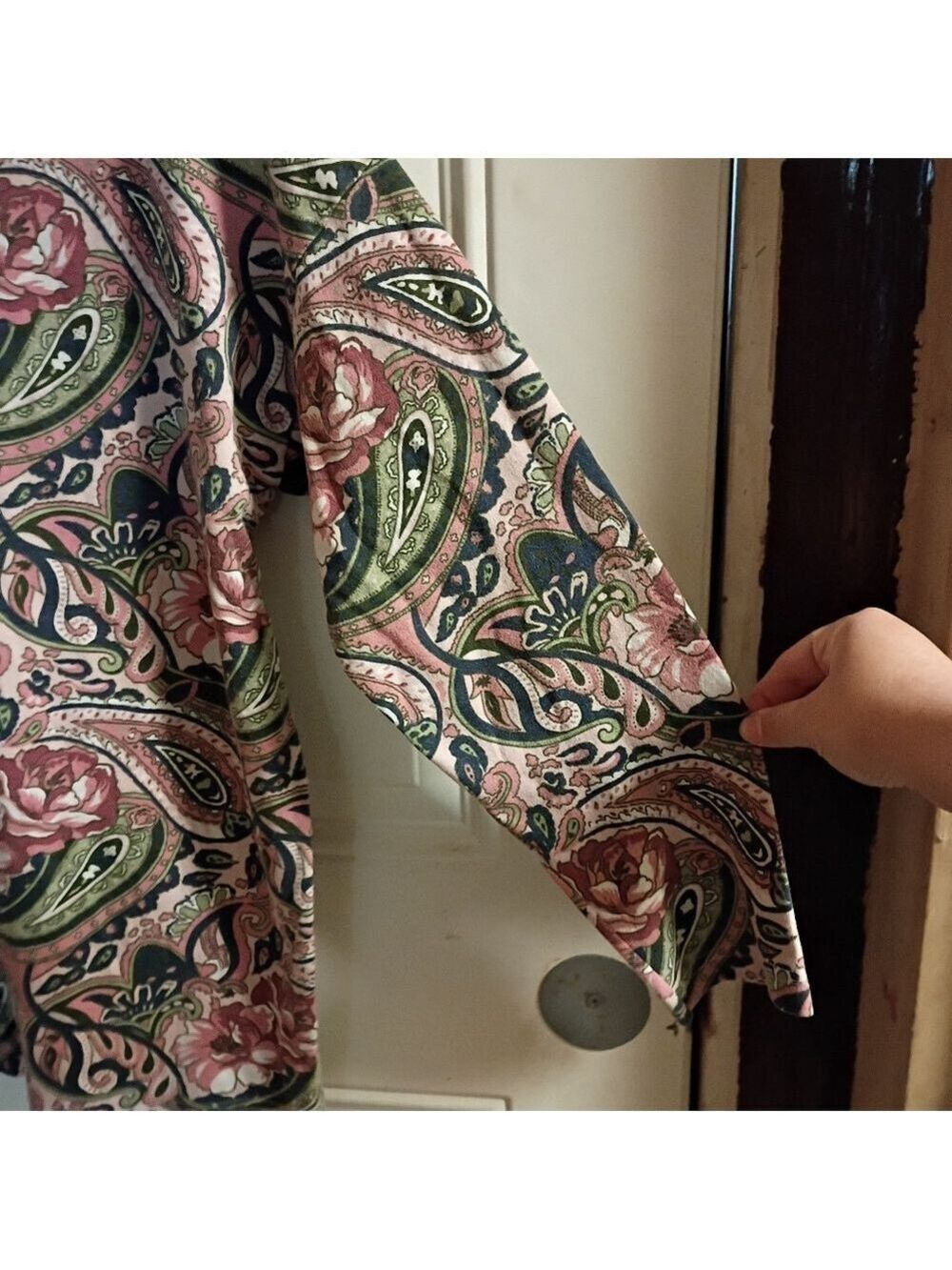 🆓 Free W/Purchase Vintage Forenza Floral Paisley Long Sleeve Top Medium - Picture 3 of 8